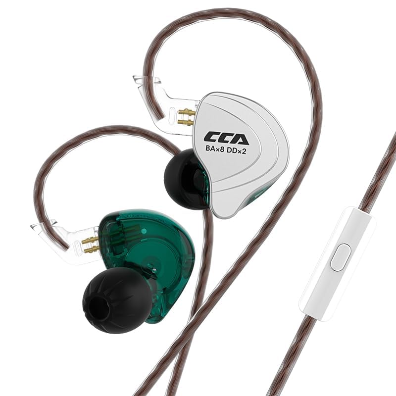CCA C10 in Ear Monitor Headphone 10 Hybrid Drivers Wired Earbud 4BA 1DD HiFi IEM Earphones Stereo Noise Isolating Earphone with Detachable Cable for Musicians Singers Studio Audiophiles Dj PC - Image 2